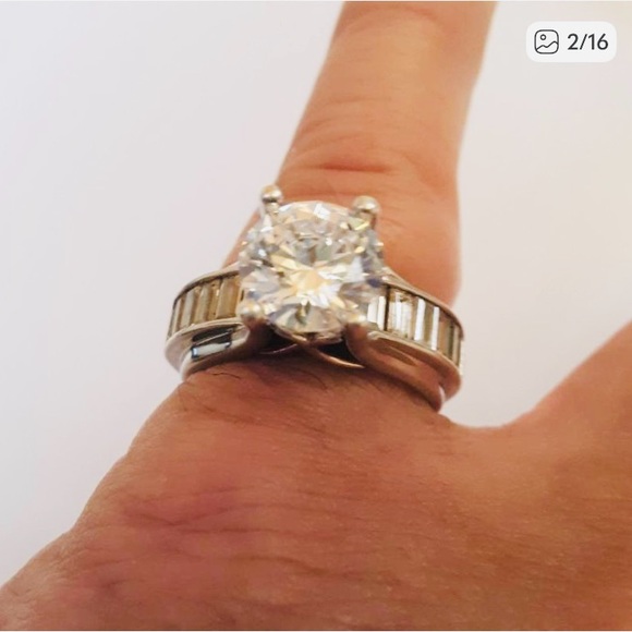 Signity Star Diamond and Baguette Sterling Ring By Michael Valitutti - Picture 1 of 14